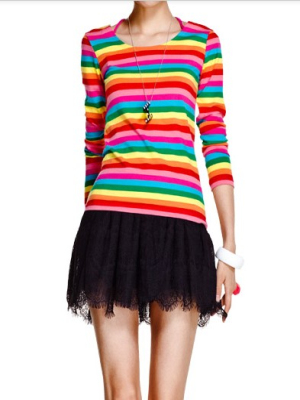 Women Blouses rainbow color - Click Image to Close
